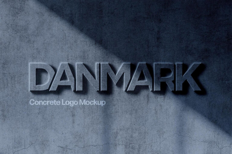 Concrete Logo Mockup Free PSD