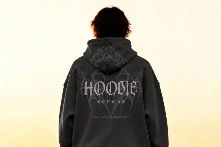 Sunset Hoodie Mockup Back View PSD